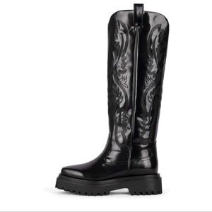 NEW Jeffrey Campbell Black Night Ride Knee High Boot, Size 7
